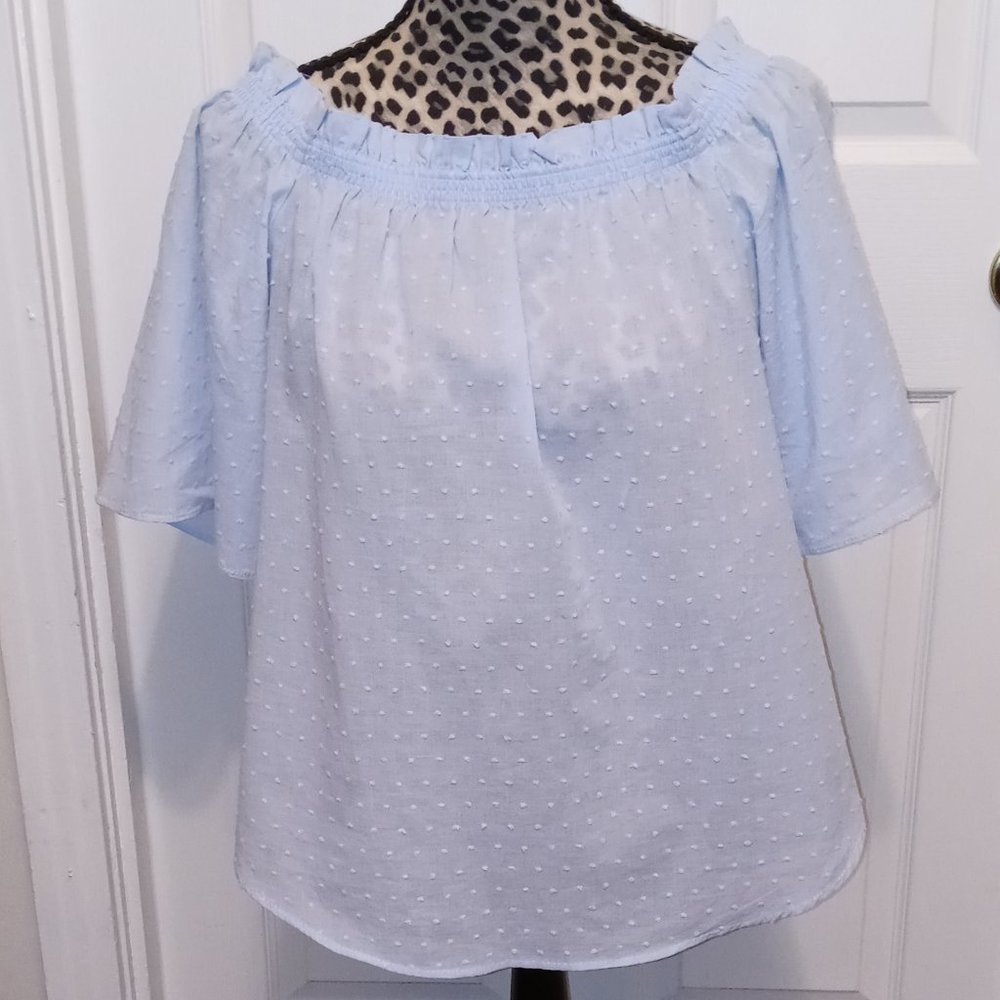 H&M Lightweight Cotton Swiss Dot Blouse